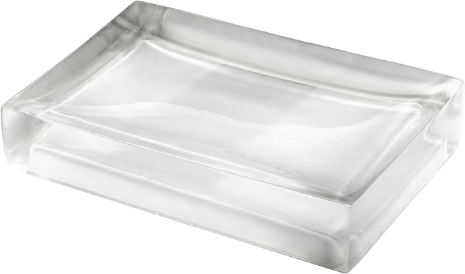 Izod - Soap Dish Sleek Resin Countertop Accessories Dorm Room Essentials Modern Home Decor (Marina Collection White)