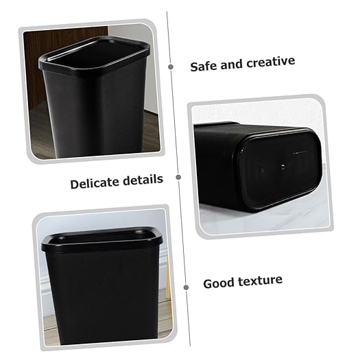 Thickened Plastic Trash Can Wastebasket for Living Bathroom Bedroom Office Hotel Opening Household Garbage Bin Kitchen Trash Container for Desk Sundries Storage