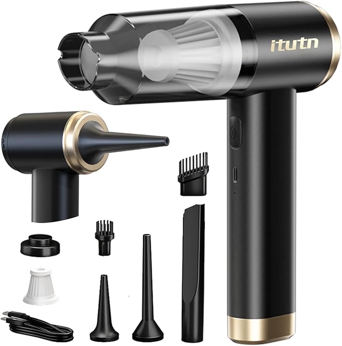 Car Vacuum Portable Cordless 15000PA Powerful Suction High Power Mini Portable Vacuum for Car Handheld Small Vacuum Cleaner &amp Air Duster for Home Office DeskPC Keyboard Cleaning