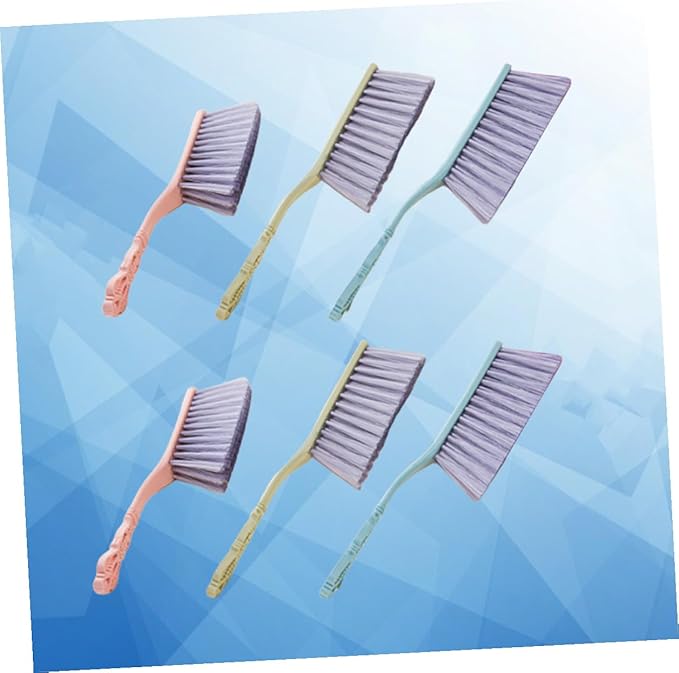 6pcs Bed Cleaning Brush Set with Hollow Handle Thickened Dusting and Sofa Cleaning Brushes Household Dust Remover Tools for Couch and Furniture (Blue Green Pink)