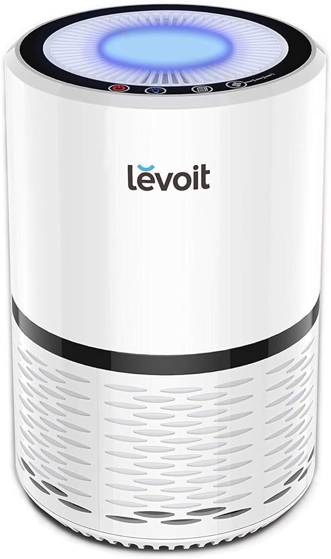 Levoit Air Purifier for Home AHAM Verifide High-Efficiency Filter for Smoke Dust Pollen and Odors in Bedroom Office or Nursery Optional Night Light Quiet Operation LV-H132 White