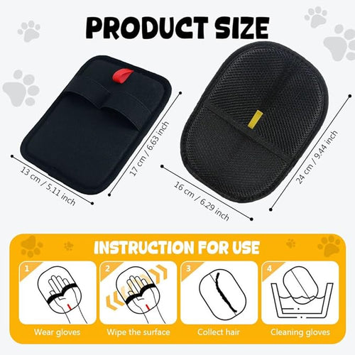2 Pcs Pet Hair Removal Glove for Dogs &amp Cats 2026 New Electrostatic Pet Hair Glove Reusable Pet Hair Remover Tool for Laundry Couch Carpet (#01)