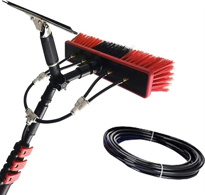 Glass Cleaning Brush Home Water Fed Telescopic Pole Kit Solar Panel Brush Rotating for Photovoltaic PanelWater Fed Pole Kit 3.6m-10.8m Extendable Water Brush for Outdoor Window Cleaning IDE