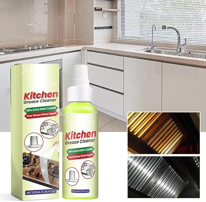 ELEFOCUS 100ml Kitchen Grease CleanerMultipurpose Stubborn Stains Cleaner Lasting Effect Heavy Oil Cleaner For Kitchen Stove Utensils Stubborn Grease Stains Powerful Cleaning (2Pcs)