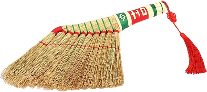 Handmade Woven Hand Broom Large Handle Duster for Indoor Sweeping Bedroom Bed Cleaning Household Use Random Color