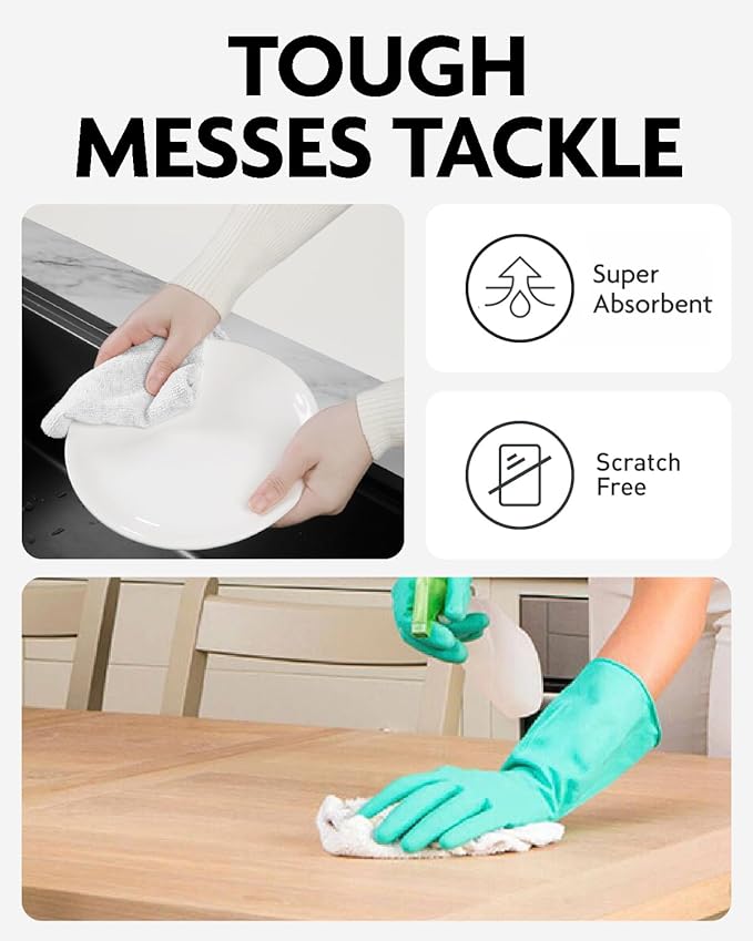Fantasticlean Microfiber Cleaning Cloth Roll -75 Pack Tear Away Microfiber Towels 12 x 12 Reusable Washable Scratch Free Ultra Absorbent Dishcloth for All-Around Cleaning Supplies (White)