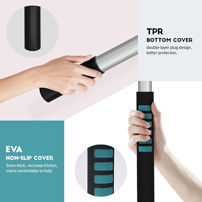 36 Feet High Reach Window Squeegee with 7-30 Ft Extension Pole Window Cleaner Tool with 5-Stage Telescoping Pole Window Cleaning Kit with Rotatable Head (2 Squeegee &amp 2 Microfibre Cloths)
