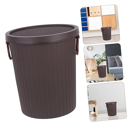 PRETYZOOM Tea Trash Can Office Garbage Can Trash Bin with Lid Compost Pail Small Waste Basket Countertop Compost Bin Waste Basket Bathroom Garbage Bathroom Trashcan with Lid Pp Coffee
