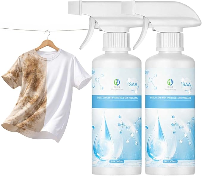Clothing Emulsifier - Effective Stain Remover &amp Fabric Conditioner Gentle on Fabrics Suitable for Sensitive Skin Helps Dissolve Stains from Oil Sweat Food and More (2PCS)