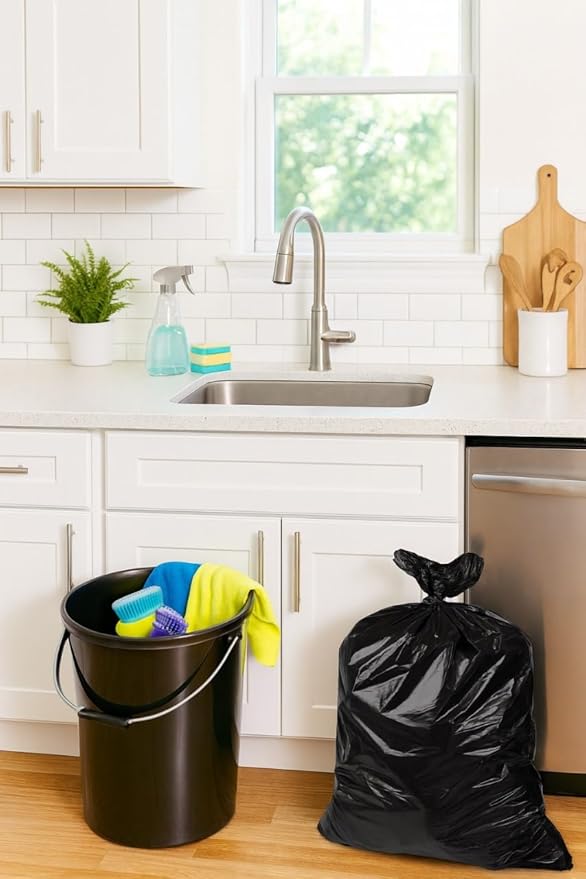 32-33 Gallon Black Trash Bags Heavy-Duty | 32” x 38” | 250 Count Bulk Pack | Large Durable &amp Tear-Resistant Garbage Bags for Home Commercial Construction &amp Outdoor Use