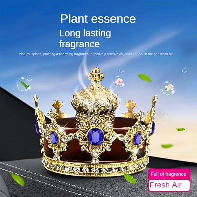 Crown-Shaped Car Air Freshener: Elegant Design Long-Lasting Scent Easy to Use (Blue)