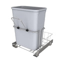 Rev-A-Shelf 32 Qt Pullout Kitchen Cabinet Metal Wire Sliding Universal Trash Can with Rear Basket for Waste Disposal and Organization RUKD-1432RB-1