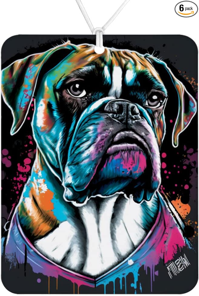 Generic Boxer Dog Car Freshener Set of 6 - Multicolor Automotive Air Freshener - Car Air Freshener