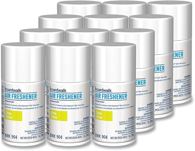Boardwalk 1048768 5.3 oz. Aerosol Spray Metered Air Freshener Refills - Citrus Sunrise (12/Carton)