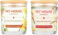 One Fur All Pet House Candle 2 Pack - Plant-Based/Soy - Clean Burning Scented Long Lasting Pet Odor Candle for Home - Vanilla Sandalwood Vanilla Creme Brulee