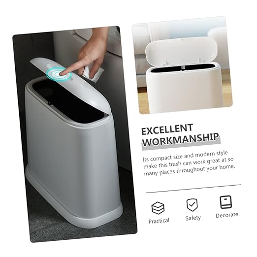 Compact Bathroom Trash Wastebasket for Kitchen Living Room and Office Design Modern Aesthetic for Spaces for Use