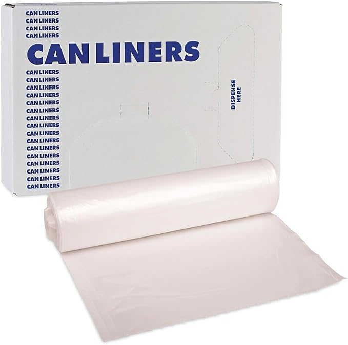 Boardwalk 404616 Waste Can Liners 40-45gal 40 X 46 13 Microns Natural 25 Bags/roll10/carton