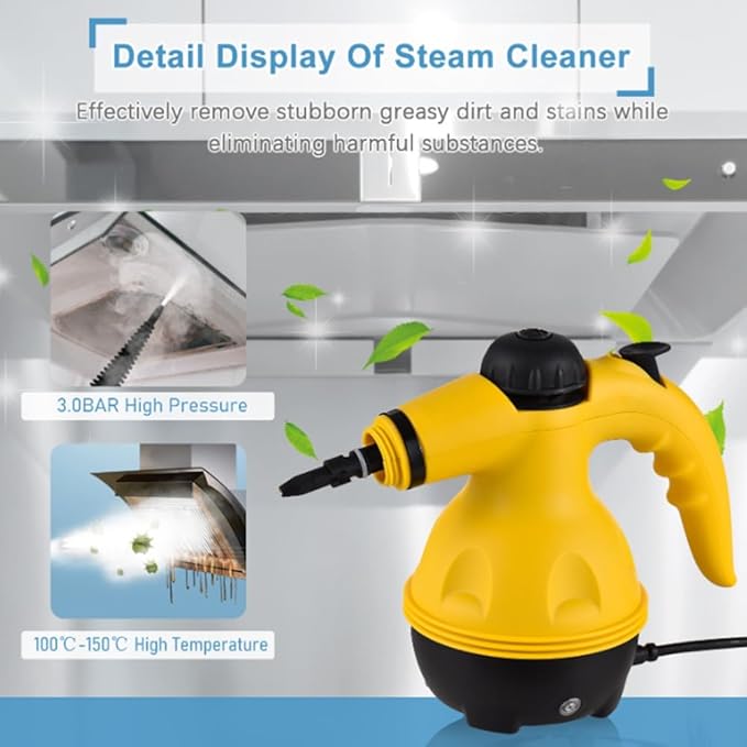 Handheld Steam Cleaner Multipurpose Portable Pressurized Steam Cleaner for Couch Clothes Mattress Car Seats Kitchen US Plug