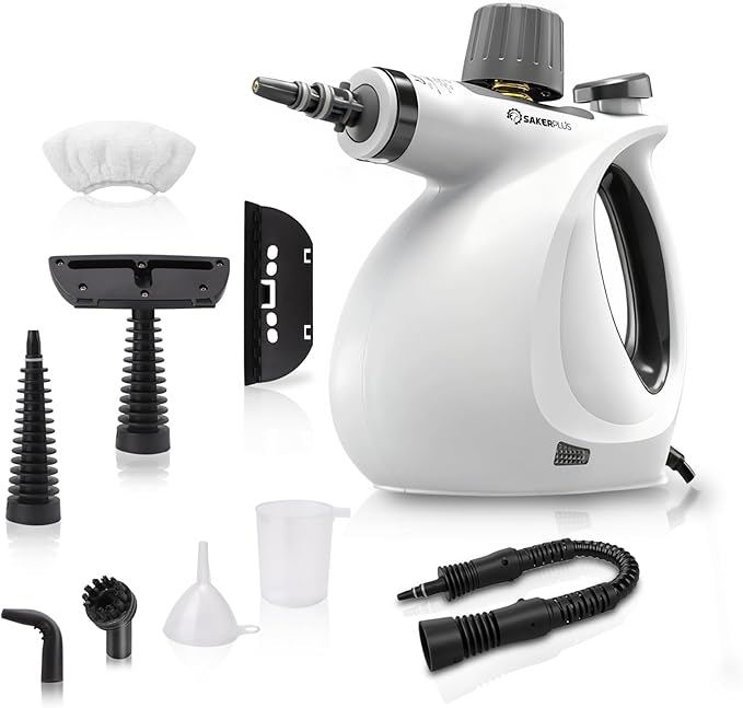 Steam Disinfection Cleaner Handheld Pressurized Natural Steam Cleaner with 9 PCS Accessories Portable Multi-Surface Steamer for Cleaning Home Kitchen Floor Upholstery Tile Grout &amp Car