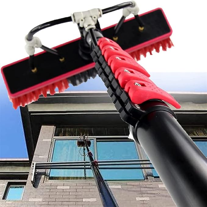 NYMFEA 12ft-36ft Window Cleaning Pole Telescopic Extending Water Fed Upstairs Window Conservatory Lightweight Aluminium Cleaning Photovoltaic and Solar Panels9M/30FT