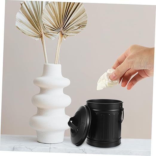 Creative Decorative Trash Bin Versatile Garbage Can for Desk Pen Holder and Flower Bucket Stylish Wastebasket for Home Office Kitchen and Bedroom