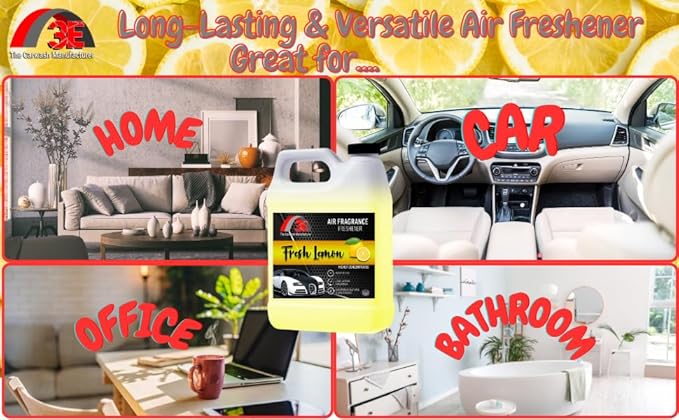 Air Freshener Fresh Lemon Scent and Odor Eliminator Premium Smell Fragrance Premium Smell and Odor Eliminator Half Gallon (64 oz)