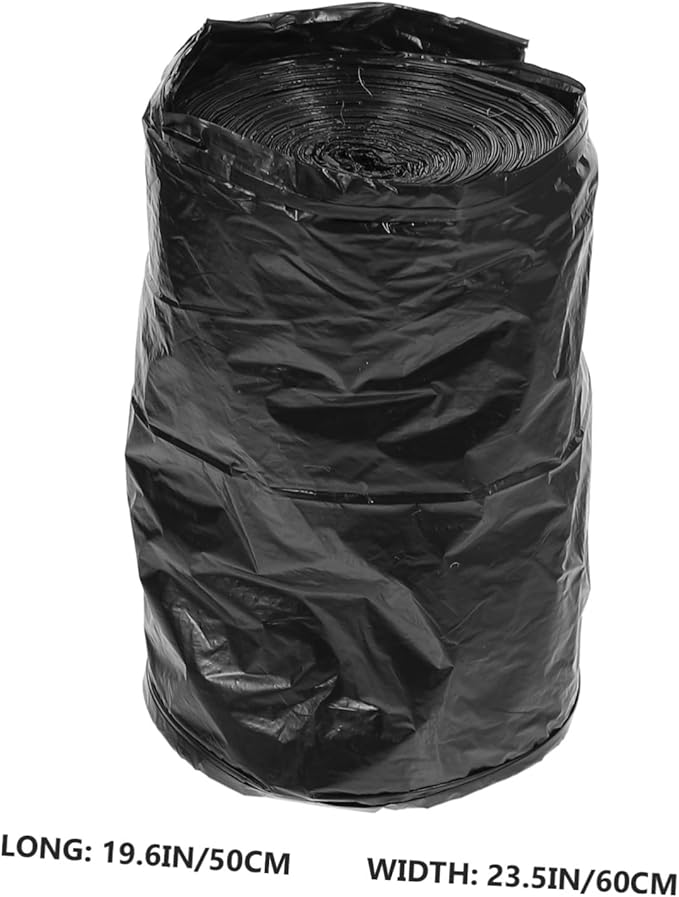 200Pcs Thick Disposable Toilet Trash Bags Black PE Strong Garbage Sacks for Portable Commode Bathroom Bedroom Kitchen Use