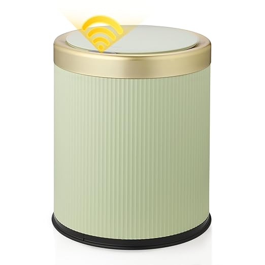 Smart Touchless Bathroom Trash Can 2.8 Gallon Automatic Motion Sensor Rubbish Can with Lid Electric Small Garbage Bin for Kitchen Office Toilet Bedroom -Green