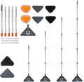 360° Rotatable Wall Mop with Long Handle Extension Pole Wall Cleaning Mop Triangle Dry and Wet Dust Wall Cleaner Mops(Type B)