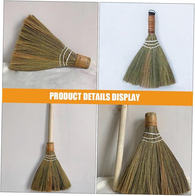 2pcs Manual Hand Woven Broom Compact Cleaning Broom for Home Office and Outdoor Use Includes and for and Sweeping