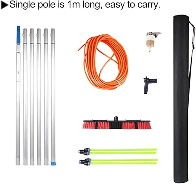 Window Cleaning Pole Extendable Cleaner Conservatory Roof Water Fed Telescopic Brush Cleaning Photovoltaic and Solar Panels (Color : 6m Rod Size : 50Cm Brush Head)