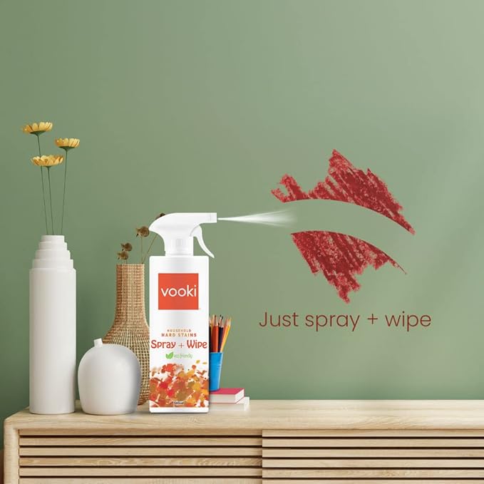 Vooki Ecofriendly Hard Stains Spray and Wipe for Toughest House Hold Stains 500 Ml - (Pack of 3)