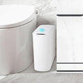TIPGO Automatic Motion Sensor Bathroom Trash Can with Lid 2.6 Gallon Touchless Trash Bin Smart Garbage Can Plastic Slim Wastebasket for Bedroom Office Dorm (White)