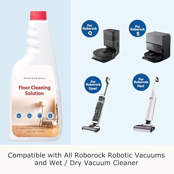 Cleaner Solution for Roborock Cleaning Solution Citrus Scented Deep Clean Residue &amp Streak Free for Hardwood Multi Surface Compatible with Roborock Saros 10/10R/Z70 Q7 Q8 Q10 S7 S8 Qrevo Series