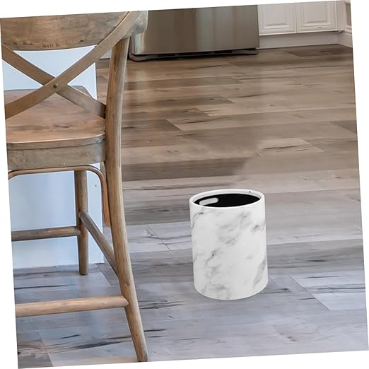 PRETYZOOM Marble Pattern Trash Can Garbage Container for Home Office Bedroom and Kitchen Stylish Wastebasket for Spaces Material Easy to Clean