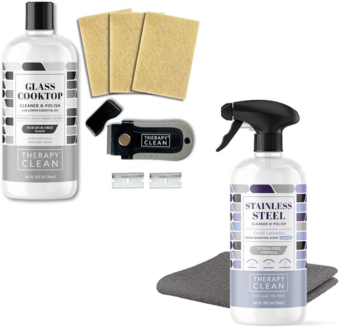 Therapy Stainless Steel Cleaner &amp Cooktop Cleaning Kit Bundle