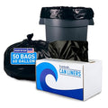 Boardwalk Recycled Resin Black Can Liners for Garbage Cans | 60 Gallon Waste Capacity | 1.2 mil 38x58 Inch Heavy Duty Trash Bags with Star-Sealed Bottom Design | Coreless 50-Bag Roll