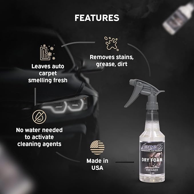LANE'S Carpet Cleaner Spray- Carpet Cleaner Foam Removes Odor Fights Tough Dirt and Stains Professional Grade Cleaning Spray E-209-16 ounces