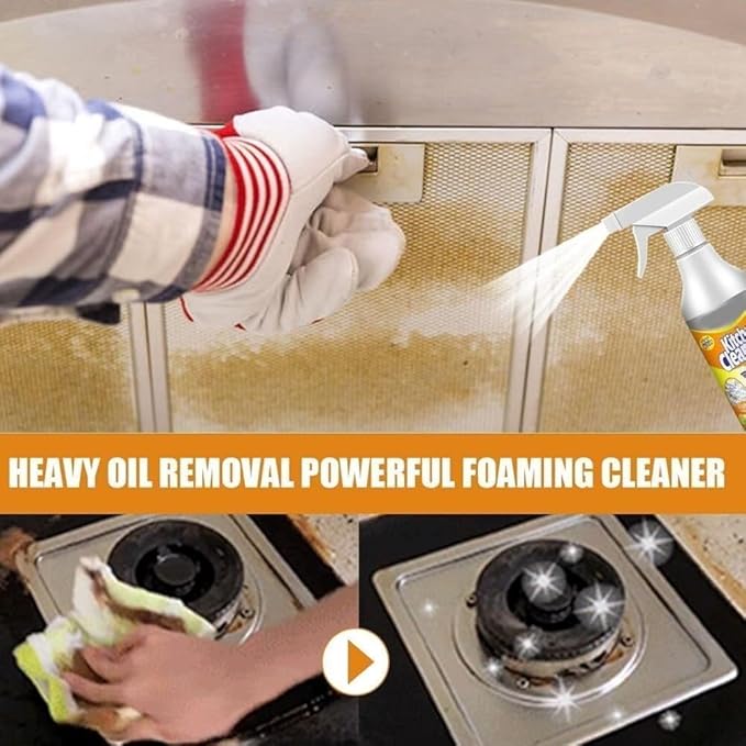 1/2/3/4Pcs Kitchen Foam Cleaner Powerful Clean Kitchen Oil Stains Kitchen Bubble Cleaner Spray Kitchen Cleaner Spray All-Purpose Kitchen Pots and Pan Cleaner(2PCS)