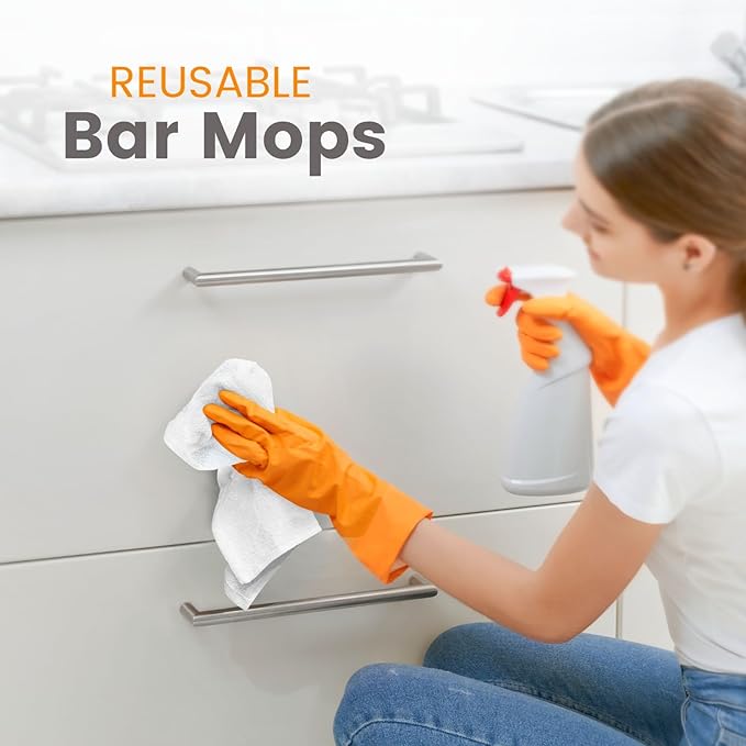 Terry Bar Mop Towels (Pack of 60) – Absorbent and Quick Drying Commercial-Grade Cotton Cleaning Towels Cleaning Rags for Kitchen Bar – Reusable Shop Rags 14”x17” White