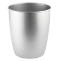 mDesign Small Steel Round Trash Can Bucket - 1.5 Gallon Wastebasket Garbage Container Bin for Bathroom Powder Room Bedroom Kitchen Home Office - Hamill Collection - Chrome