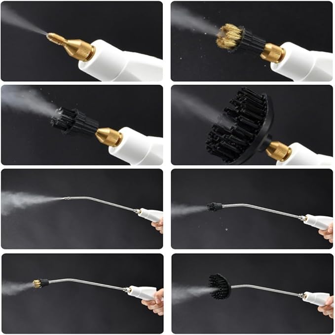 Handheld Pressurized Steam Cleaner 2500W Handheld High Temp Portable Cleaning Machine Natural Steam Cleaner Steamer for Cleaning Ready In 10s Multifunctional Steam Cleaning for Bed Car Kitchen(Gre