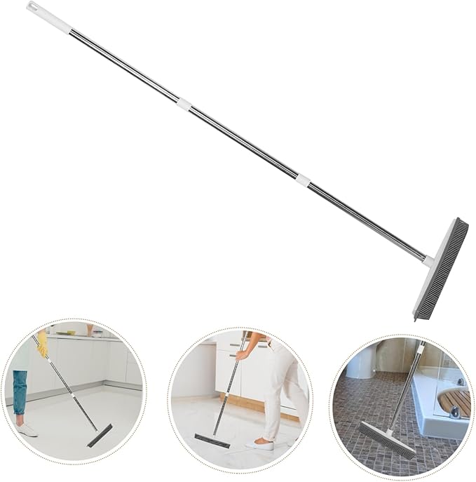 Squeegee Hair Removal Mop Multifunctional Pet Hair Broom for Floors Windows Soft Brush with TPR Efficient Cleaning Tool for Pet Owners