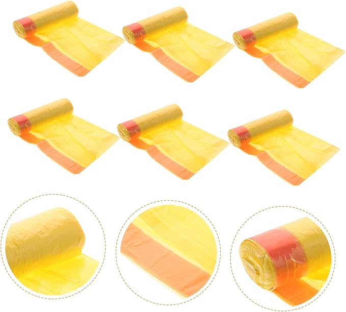 10 Packs Disposable Drawstring Garbage Bags Each Thick Plastic Trash Bags with Handles Waste Organizer for Kitchen Office Living Home Supply Total