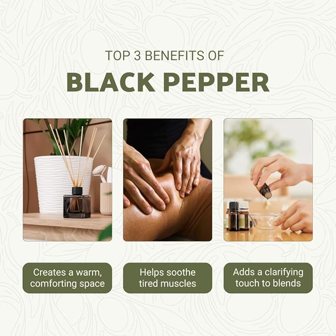 Black Pepper Essential Oil - Direct from Madagascar Farms - Steam Distilled - Aceite Pimienta Negra for Aromatherapy Massage Diffuser DIY Candle and Soap Making - 2lbs