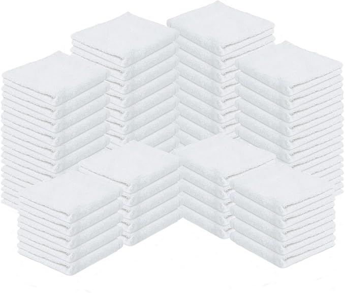 Reed&ampPick Terry Bar Mop Towels (Value Pack of 60) Size 14x17 – Absorbent and Durable Multipurpose Cleaning Rags Cotton Cleaning Towels Terry Cloth Rags Reusable Shop Rags (White)