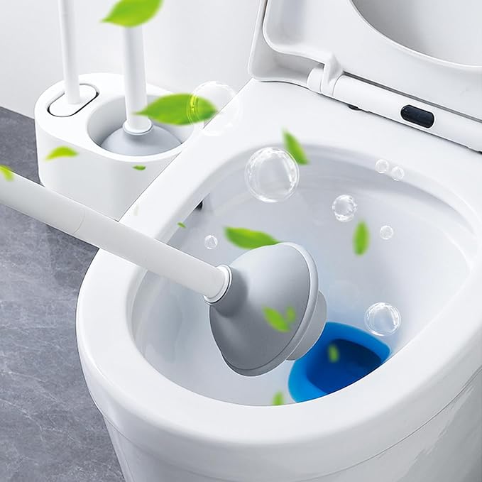 Silicone Toilet Brush Plunger Set 2 in 1Toilet Bowl Brush and Holder Plunger Set Plunger Toilet Brush Combo Bathroom Toilet Brush Toilet Brush Set Toilet Scrubber and Plunger Set