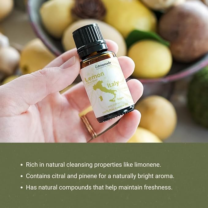 Lemon Essential Oil - Direct from Citrusmade Southern Italy - Cold Pressed - Aceite de Limón for Aromatherapy Massage Diffuser DIY Candle and Soap Making - 2lbs