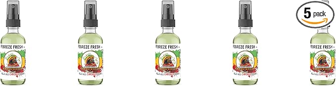 5 Pack of KronicKiller Air Freshener &amp Burning Oil Liquid Spray 1 Fl Oz Long Lasting Scent Duration Car &amp Room Deodorizing (Breezy Fresh type)