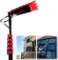 24ft Water Fed Window Cleaning Pole Conservatory Solar Panel High Reach Telescopic Extendable Extended Extension Brush Equipment Hose Fed Kit